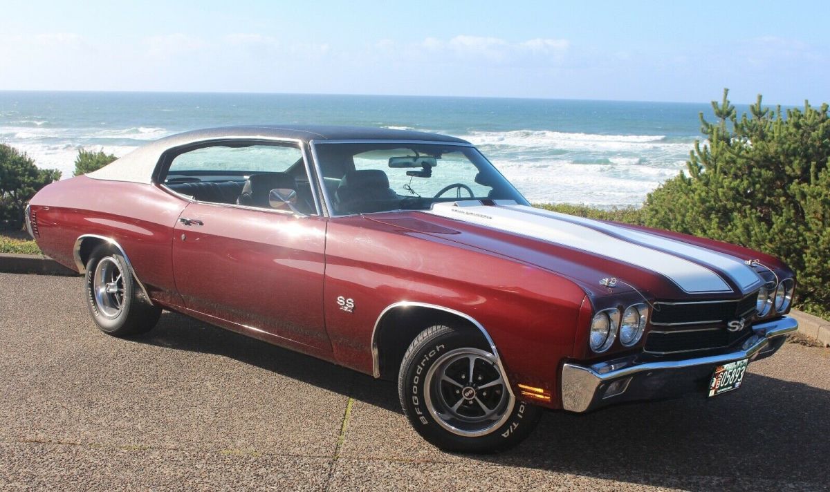1970 black cherry chevrolet chevelle ss454 no reserve auction!