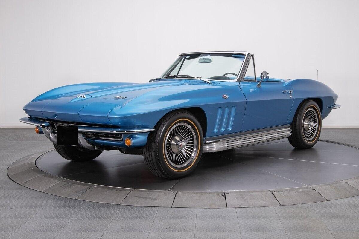 1966 chevrolet corvette nassau blue convertible 383 v8 5 speed manual