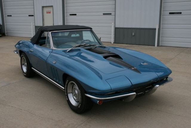 1965 corvette #'s matching 300hp 4 speed telescopic nassau blue on white