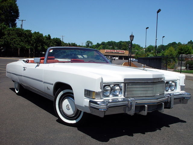 1974 cadillac eldorado convertible cotillion white w/ terra cotta interior