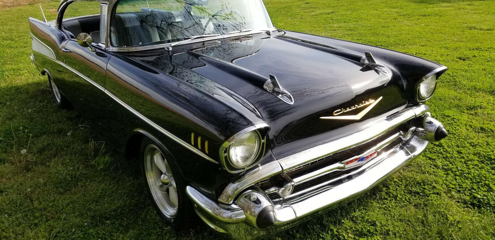 1957 chevrolet bel air150210 bel air black sedan restoration completed in 2010