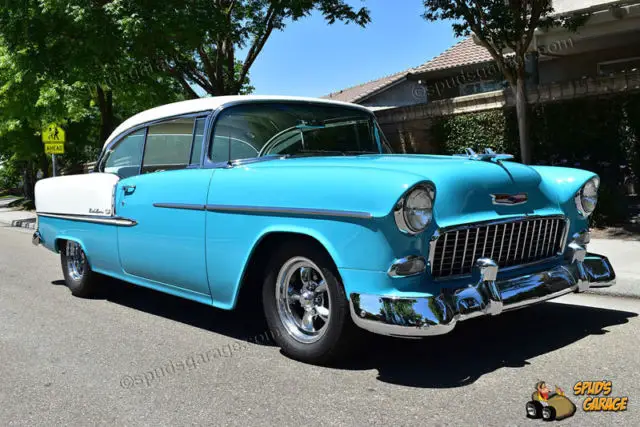1955 chevrolet belair 2dr hardtop resto-mod 400ci v8 ford 9" 4-whl power disc