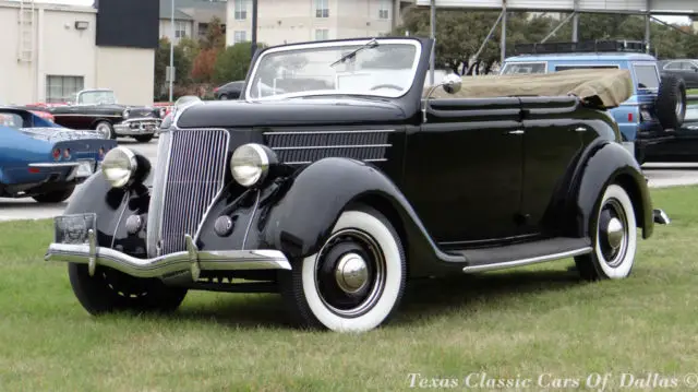 1936 ford sedan cabriolet convertible black flathead v8 video