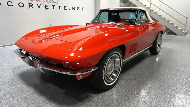 1967 red corvette ,matching # 327-350hp, a/c, restored, texas!!