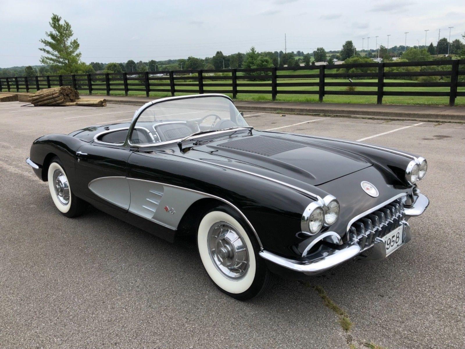 1958 chevrolet corvette convertible triple black