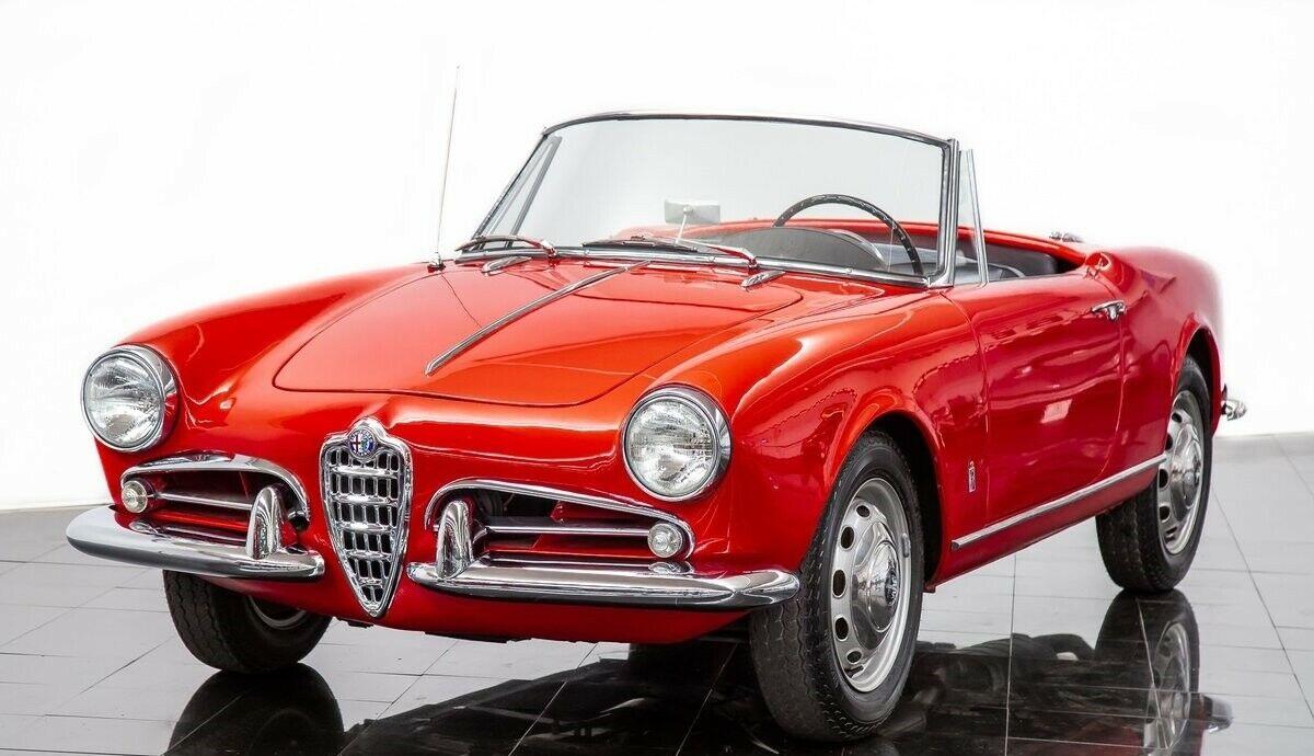 1960 alfa romeo giulietta spider veloce rosso alfa convertible
