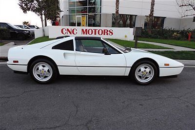 1989 ferrari 328 gts white over tan 16k miles full history and original msrp