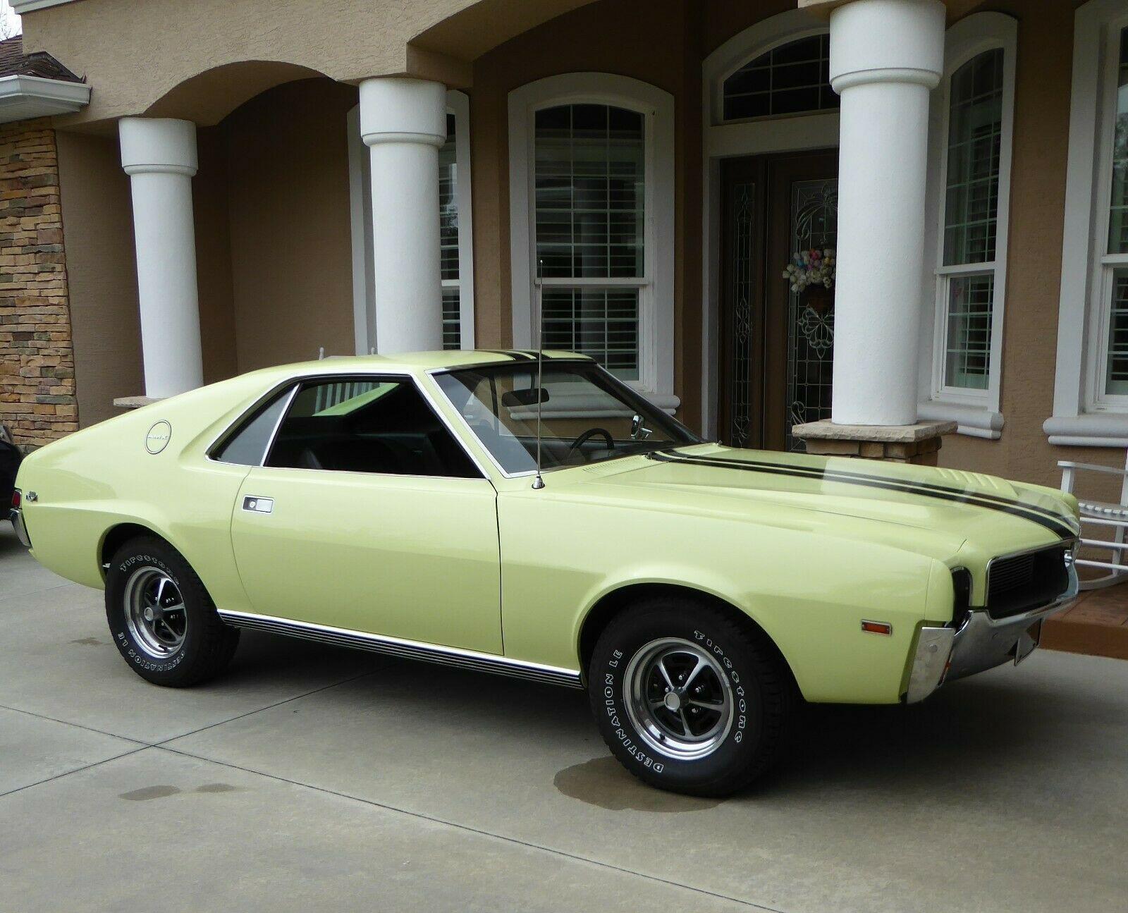 1968 amc amx 390 4 spd hialeah yellow with black interior