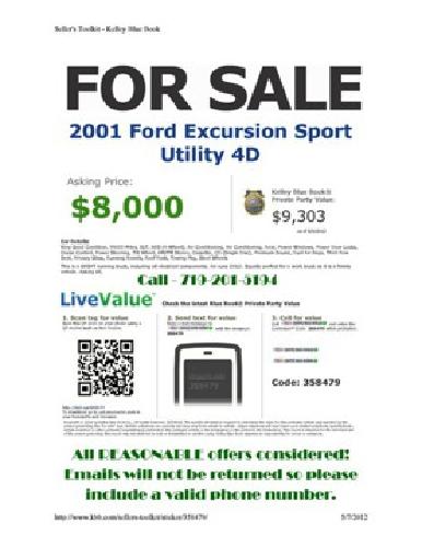 obo 2001 ford excursion limited v10 in colorado springs, co