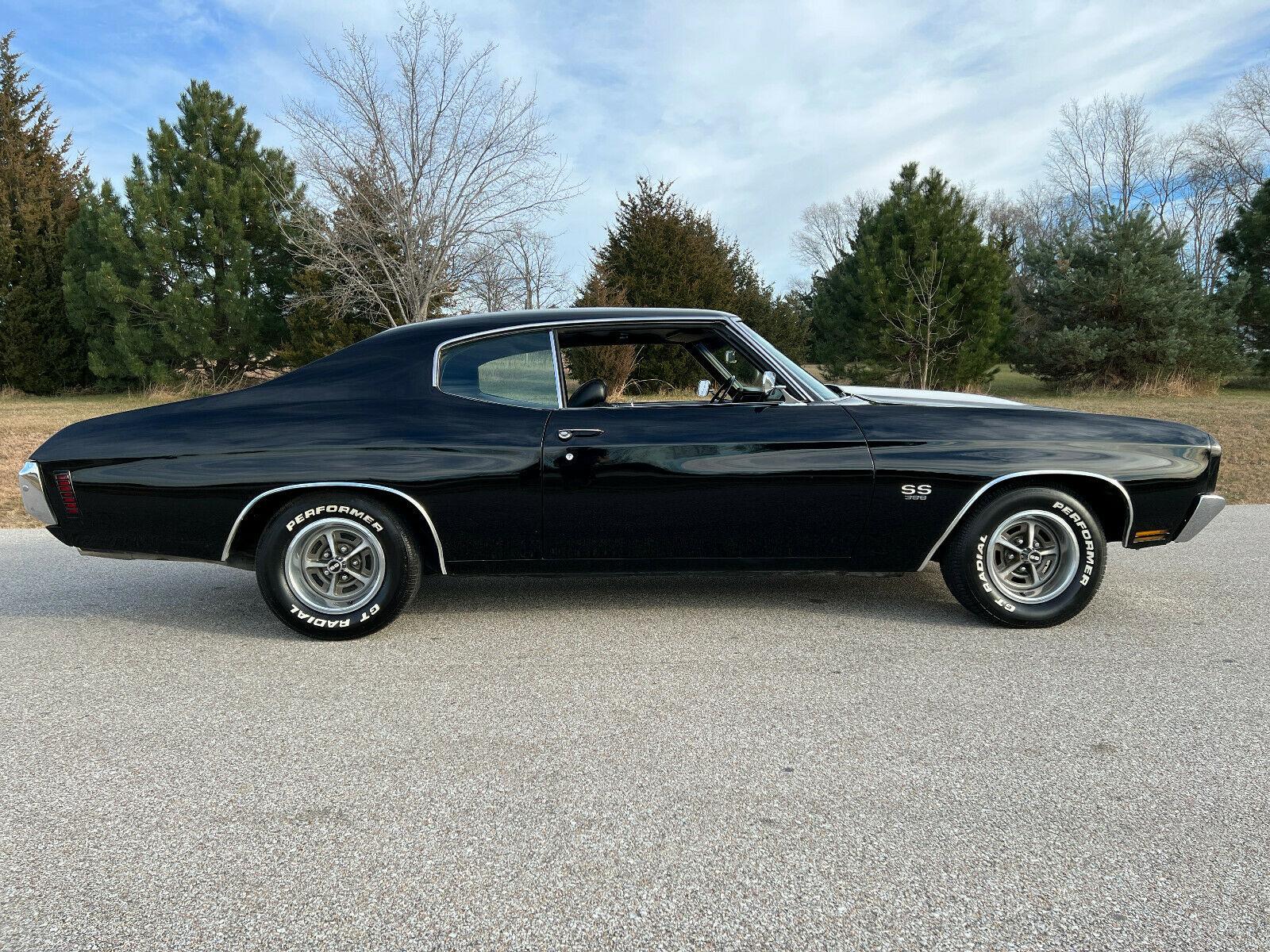1970 chevrolet chevelle ss 454 v8 automatic tilt black true ss