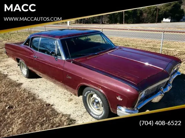 1966 chevrolet caprice manual 3-speed, 327 v8, original, nc !!