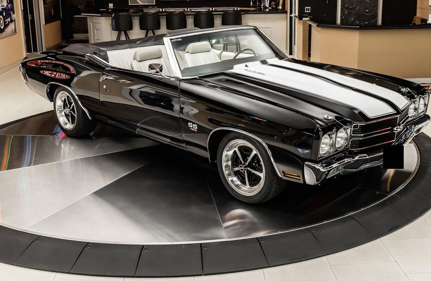 1970 chevrolet chevelle convertible restomod black 454ci v8 3296 miles
