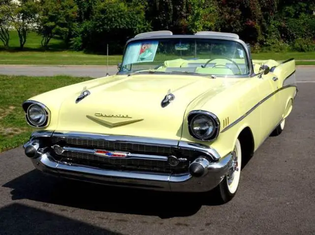 1957 chevrolet bel air convertible 283ci power-pak bat-wing dual carb beautiful