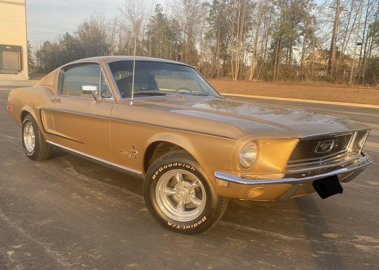 1968 ford mustang fastback 65000 miles sunlit gold with black c stripes