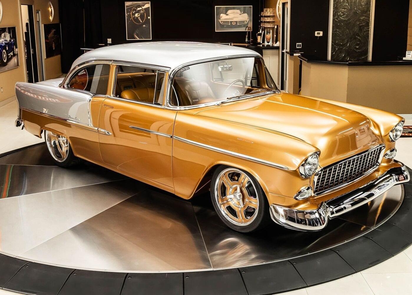 1955 chevrolet bel air restomod copper 4 speed automatic 662 miles