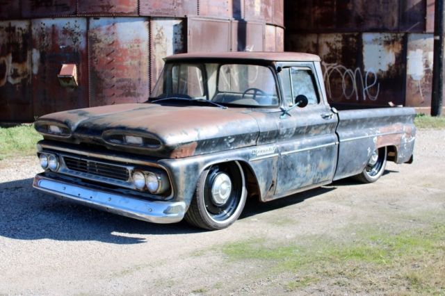 1960 chevrolet apache c-10 big back window short wide bed pickup air ride bagged