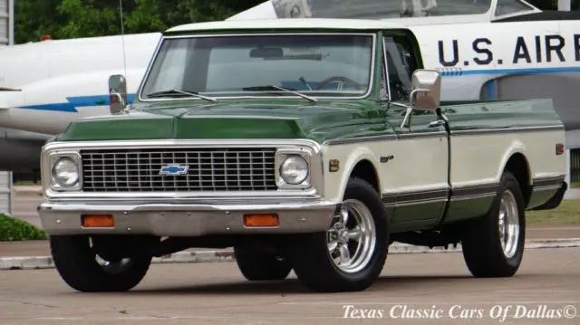 1972 chevrolet c-10 pickup custom 10 longbed restored green white 350 v8 video