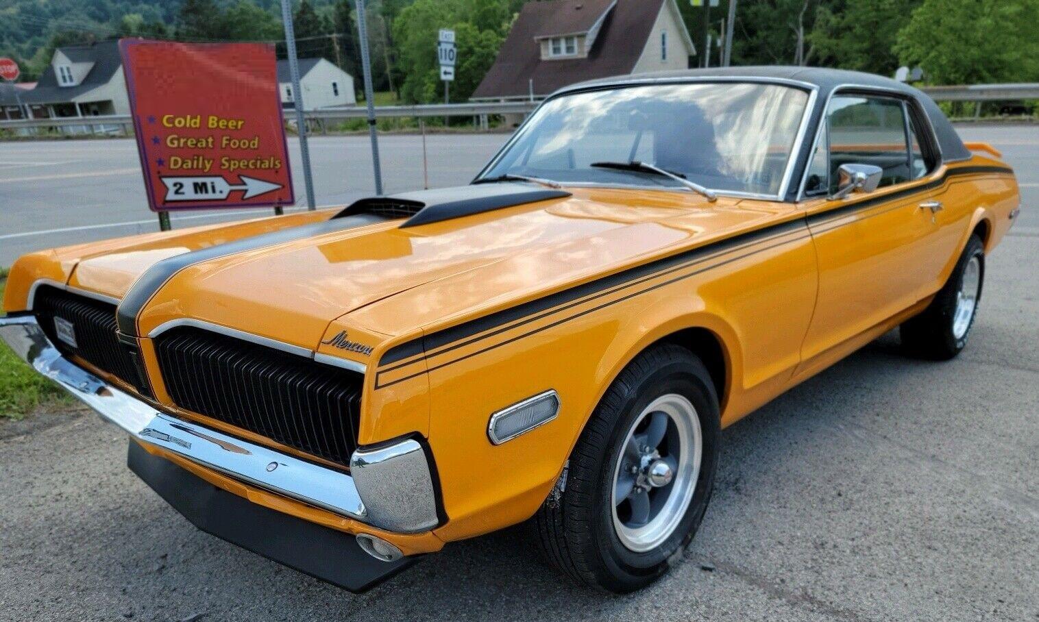 1968 mercury cougar competition orange with eliminator stripes