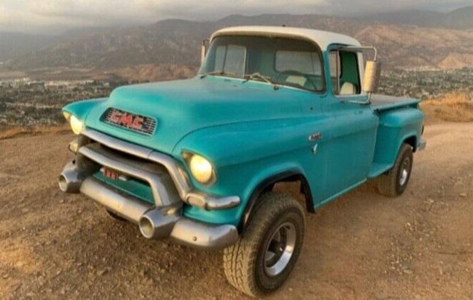 1956 gmc 100 4x4 blue truck 62000 miles fun to drive