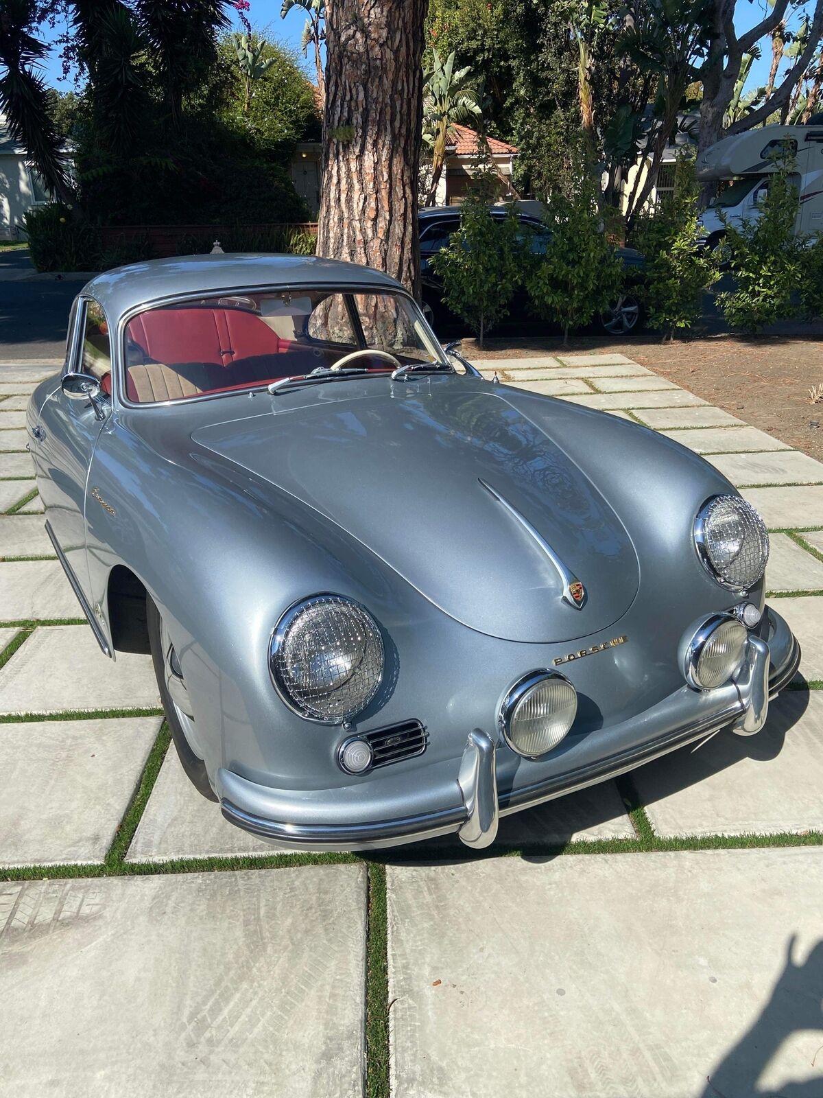 1956 porsche 356 german racing silver gasoline
