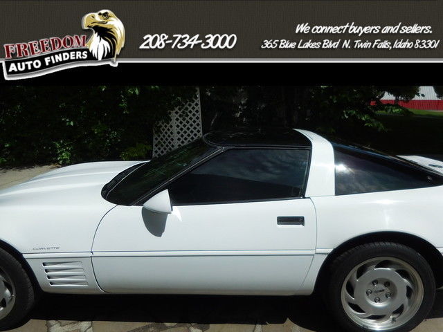 1991 chevy corvette, white, red leather, targa roof, low miles, 350 automatice