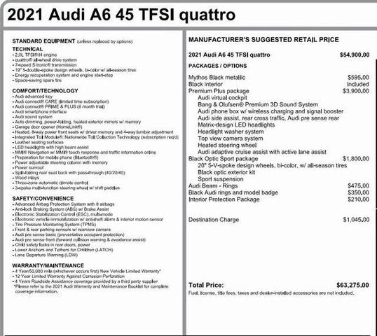 2021 audi a6 45 premium plus