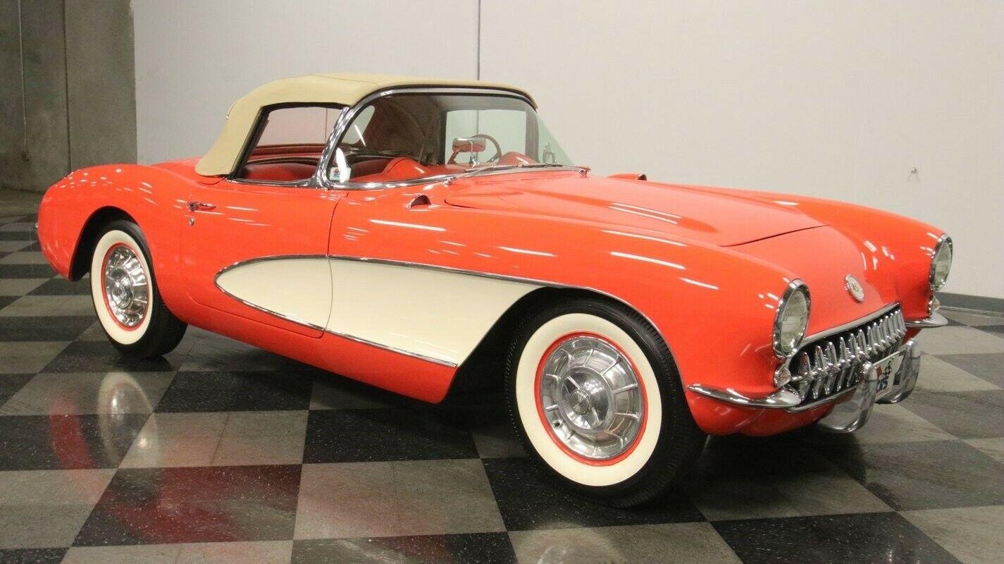 1957 chevrolet corvette convertible classic vintage chrome chevy 283 v8 auto