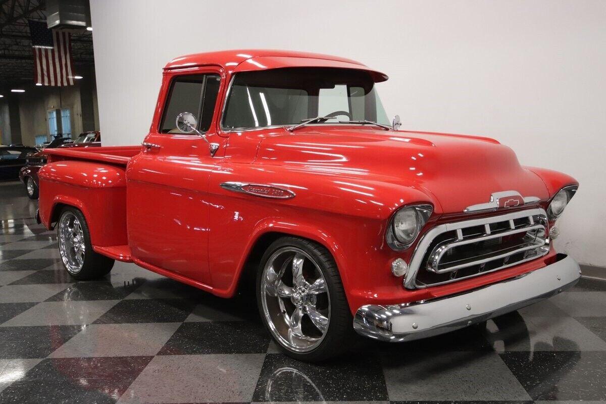 1957 chevrolet 3100 big window strong small block v8 power slick red paint