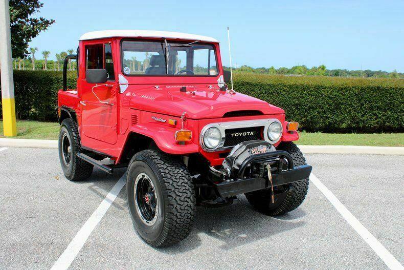 1974 toyota land cruiser half cab red 72144 miles