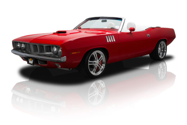 rotisserie built 'cuda convertible pro touring 6.1l efi hemi 5 speed xv level ii
