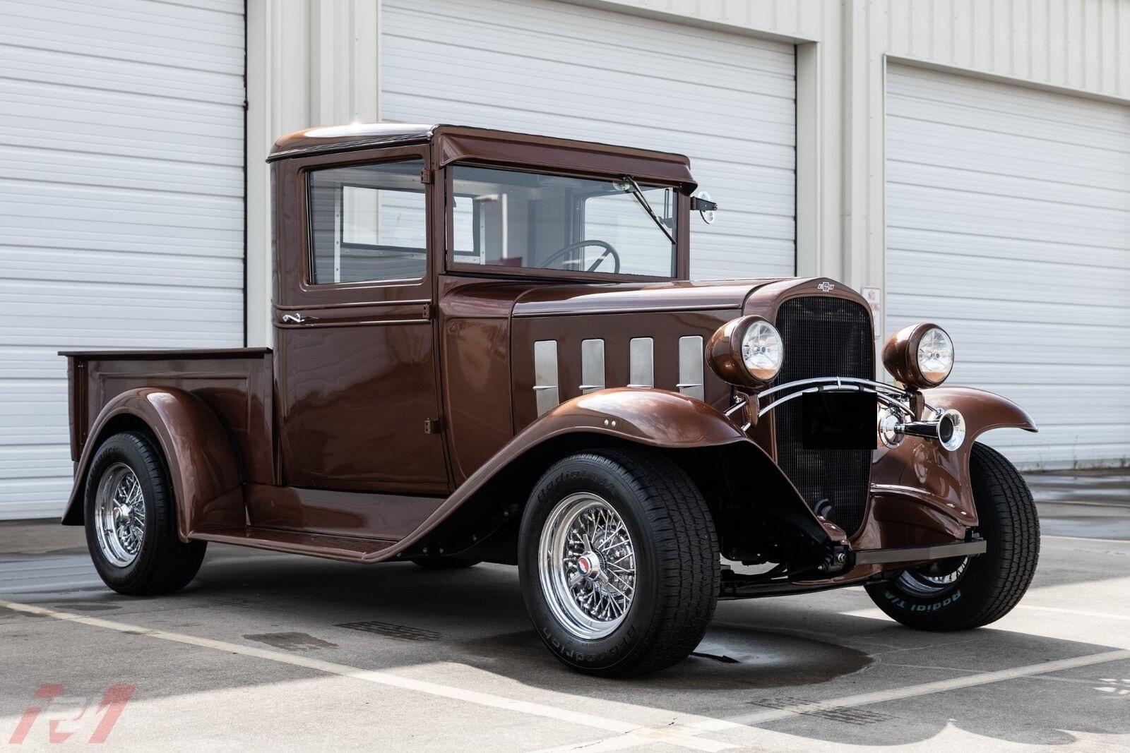 1933 chevrolet pickup resto mod root bear metallic 250ci i6 rotisserie style restoration