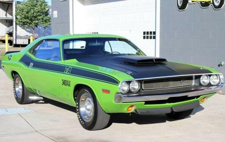 1970 dodge challenger ta 340 six-pack fj6 go-green