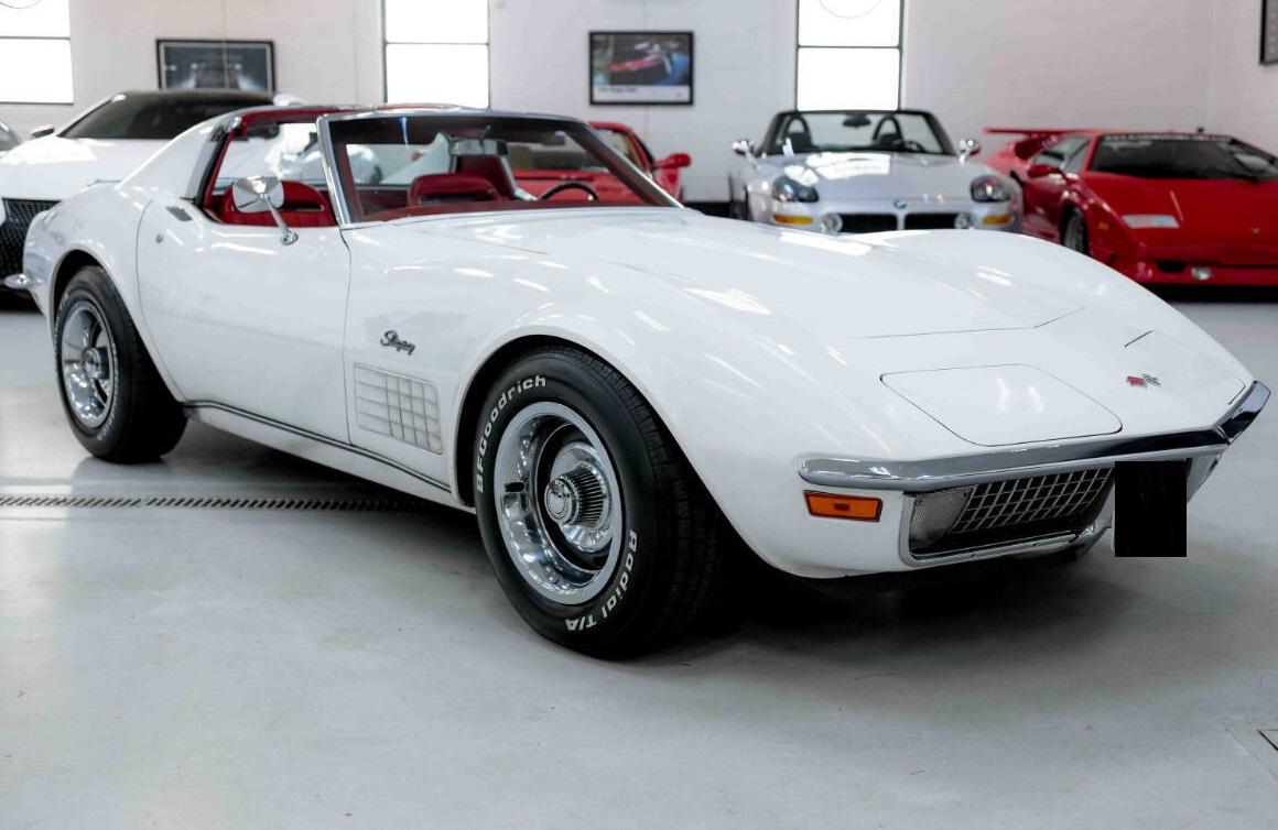 1971 chevrolet corvette hardtop white coupe 350 ci v8 93883 miles