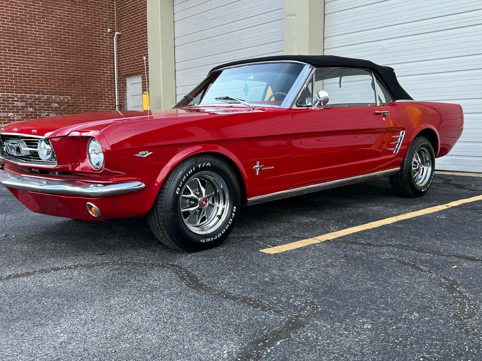 1966 ford mustang rangoon with a red pony deluxe interior