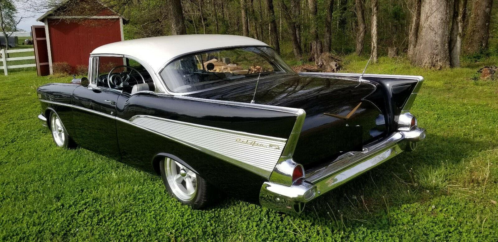 1957 chevrolet bel air150210 bel air black sedan restoration completed in 2010