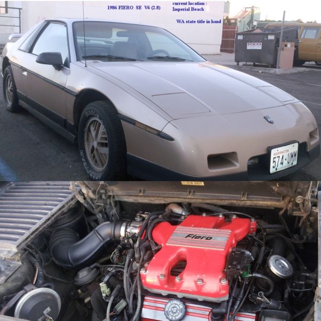 1986 pontiac fiero se 6 cyl. 2.8l manual "as is" (needs fuel pump) nice car !