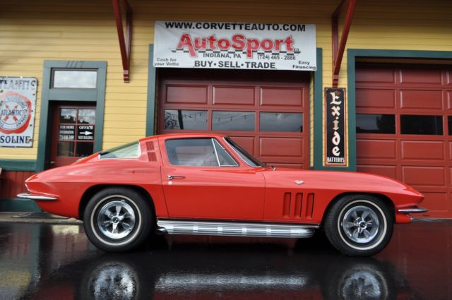 1965 rally red/red corvette 4sp ac loaded california car w/ docs