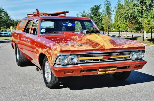 1966 chevrolet chevelle station wagon tubbed and supercharged 350 super charged
