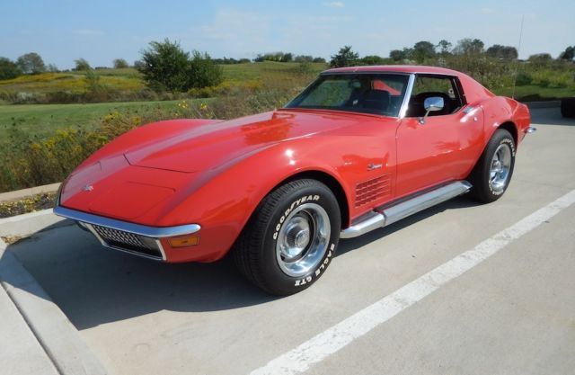 1970 monza red corvette coupe 350/300hp automatic with ac - 28,297 miles