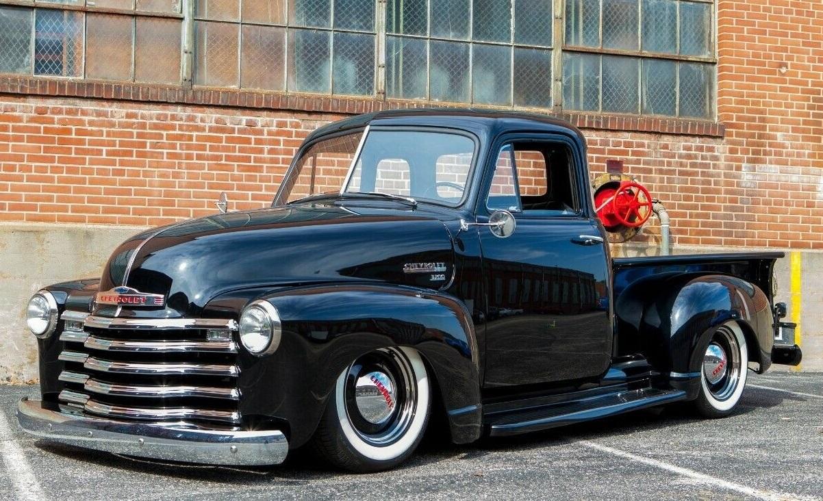 1951 chevrolet 3100 5-window steel cab deep gloss black paint
