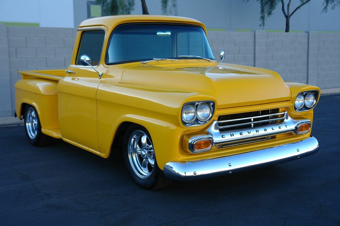 1958 chevrolet 3100 yellow pickup 2110 miles