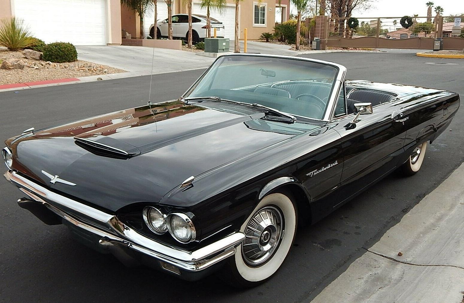 1964 ford thunderbird roadster triple black 58000 true miles