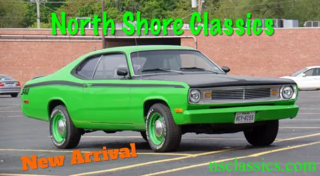 1972 plymouth duster sub-lime green-340 engine-driver quality affordable mopar