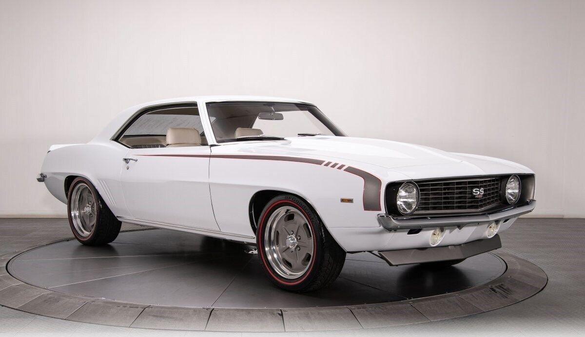 1969 chevrolet camaro white hardtop 427 v8 4 speed manual 7 miles