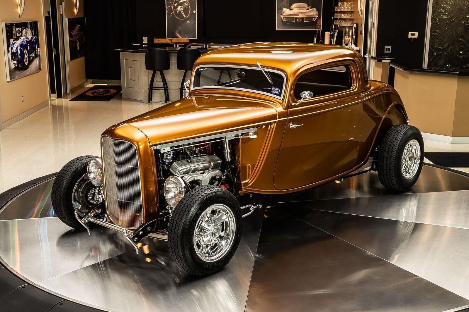1933 ford 3 window coupe street rod copper 350 v8 1984 miles