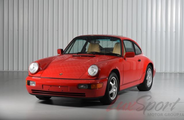 1990 porsche 964 carrera 2 coupe guards red/tan 5-speed 87k 100% original mint!!