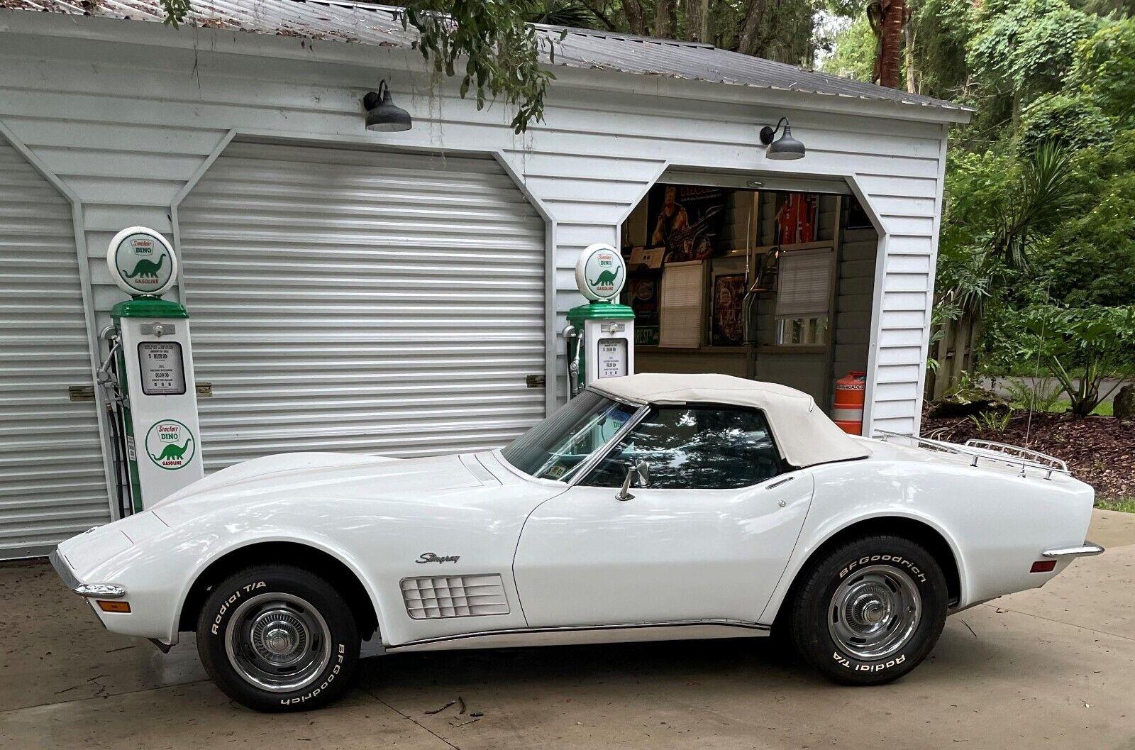 1971 chevrolet corvette white with blue interior runs great