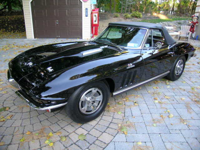1966 corvette 2 top rdster, blk on blk ,427/425hp ncrs multiple top flight