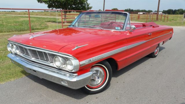 1964 ford galaxie 500xl convertible 390 classic red on red - video