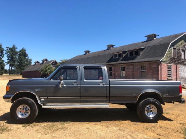 1989 ford f-350 xlt lariat crew cab 4x4 5-speed 51k. mi rust free no reserve!!!